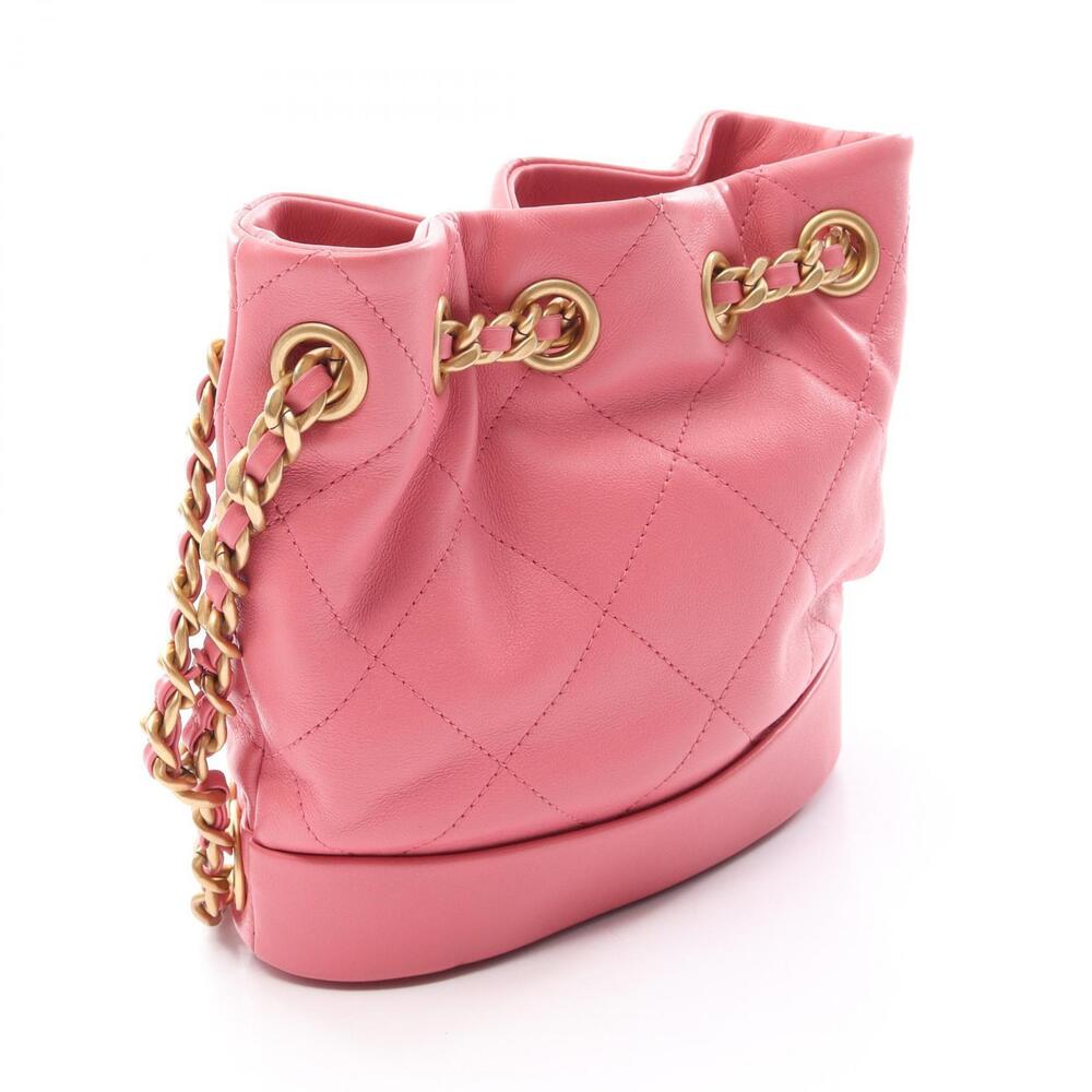 Chanel Sheepskin Bag Lambskin Shoulder Leather Pink Matelasse Pink